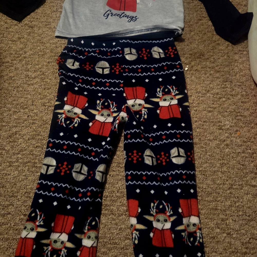 Kids Holiday Pajamas Set - Gray and Blue